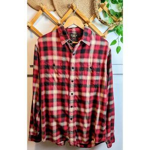 RALPH LAUREN PLAID FLANNEL LONG SLEEVE BUTTON DOWN TOP SIZE LARGE